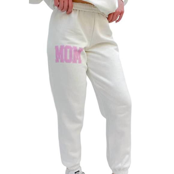 NEW FRIDAY + SATURDAY mom block sweatpants in white - Picture 4 of 4